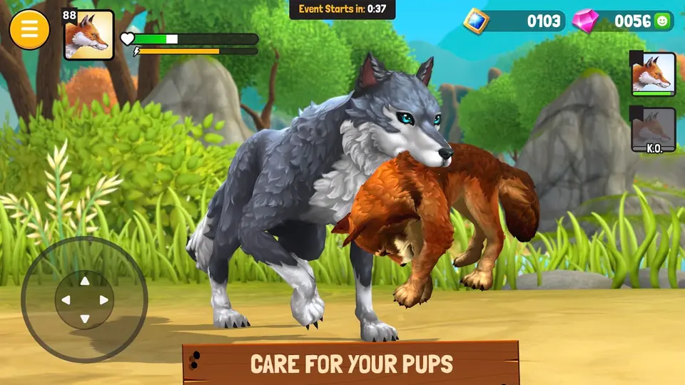 Animal Kingdoms: Wolf Sim MMO gameplay screenshot
