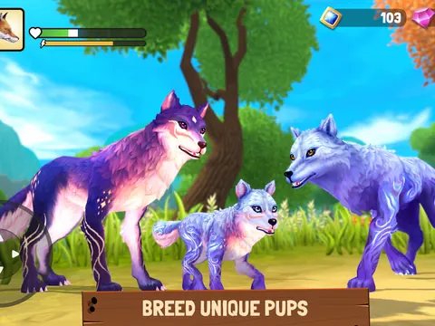 Animal Kingdoms: Wolf Sim MMO — screenshot from Google Play
